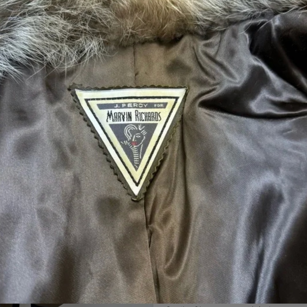 Marvin Richards Genuine Leather Snake Print Fox Fur Collar Coat Jacket Sz S - Picture 16 of 16